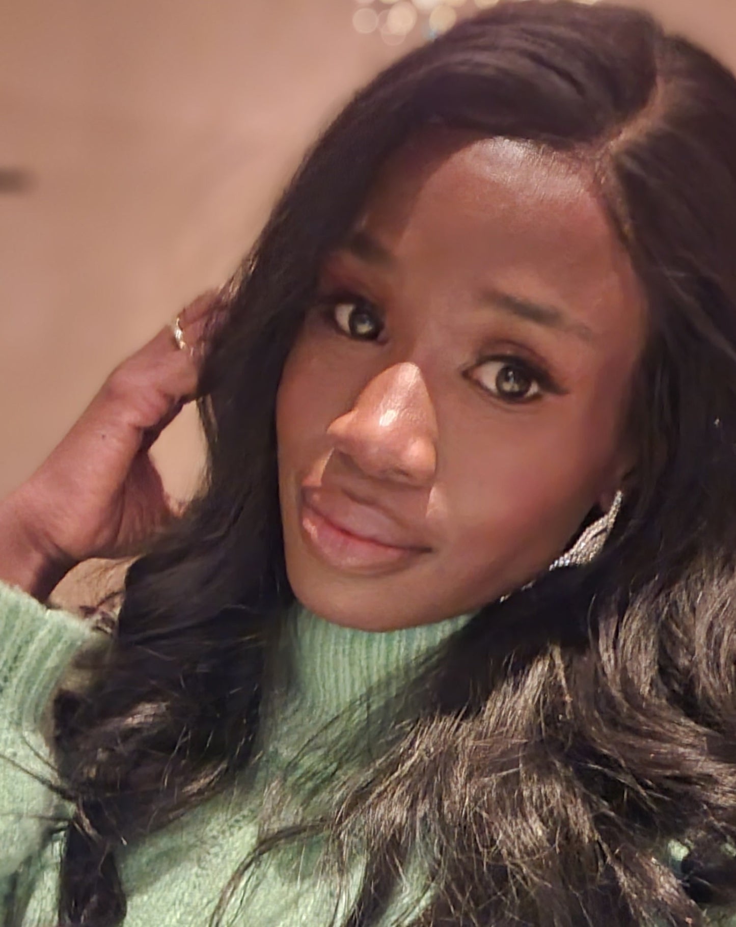 classy virgin human hair body wave with a transparent lace frontal in natural color 1B, offering a seamless and sophisticated look.