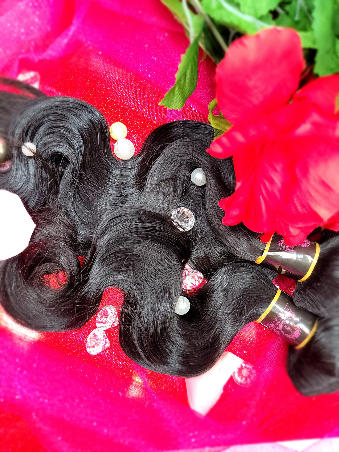 Luxurious virgin hair body wave bundles offering natural, flowing waves with a soft, silky texture, ideal for versatile hairstyling, available at our exclusive online hair extension boutique.