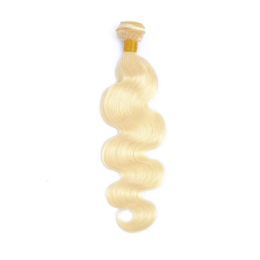 Luxurious 613 virgin hair body wave bundle, showcasing lustrous blonde waves perfect for creating versatile and glamorous hairstyles, ideal for a stunning transformation.