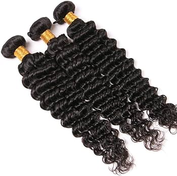 Exclusive deal on virgin hair deep wave bundles in natural color 1B, showcasing luxurious and voluminous waves for a stunning and versatile hairstyle.